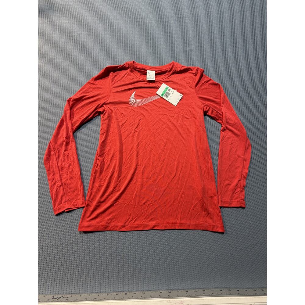 Nike DRI-FIT Long sleeve Training t-shirt Boys Sz XL Red Brand New
